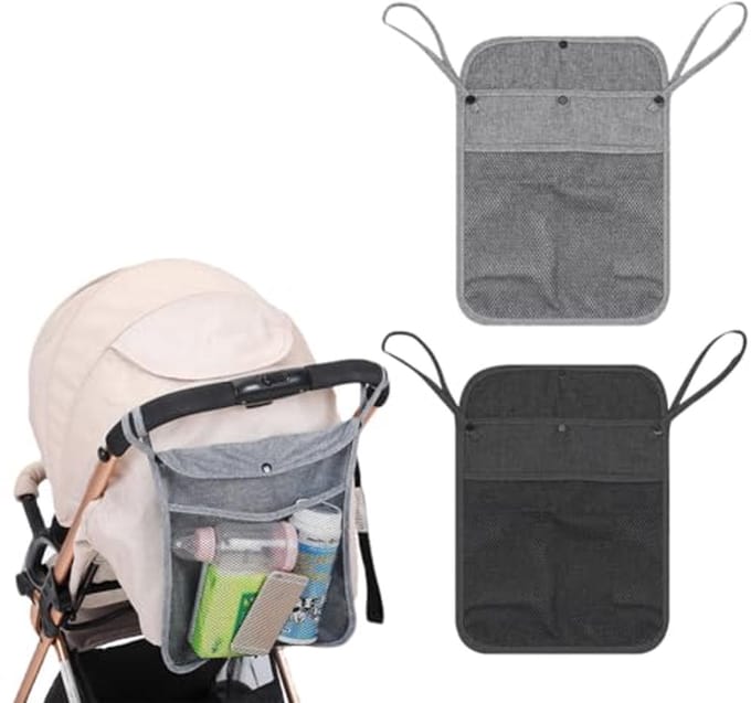 Praktische Kinderwagen Organizer met Groot Binnenvak en Flessenvakken