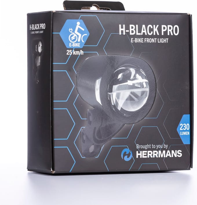 Koplamp Herrmans H-Black Pro E 6-12 Volt - met houder - 230 lumen