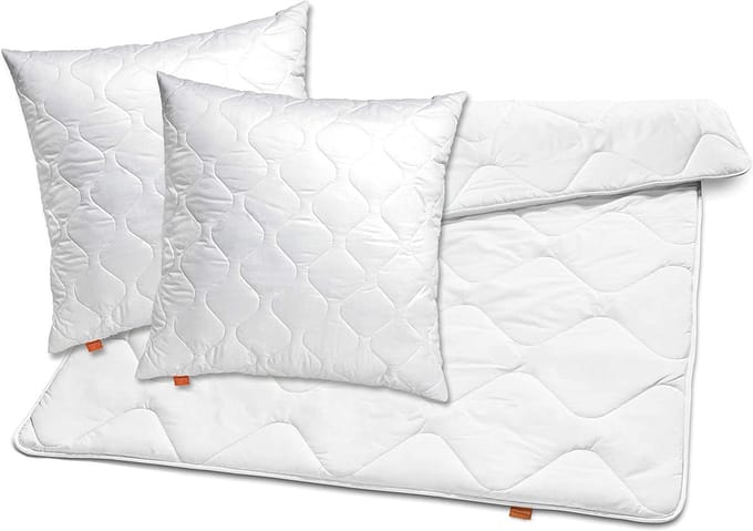 sleepling dekbed kussen set Basic 100 | dekbed 200 x 200 cm en 2x kussen 80 x 80 cm | all year dekbed | overtrek van 100% microvezel | Made in EU | wasbaar tot 60 graden | wit