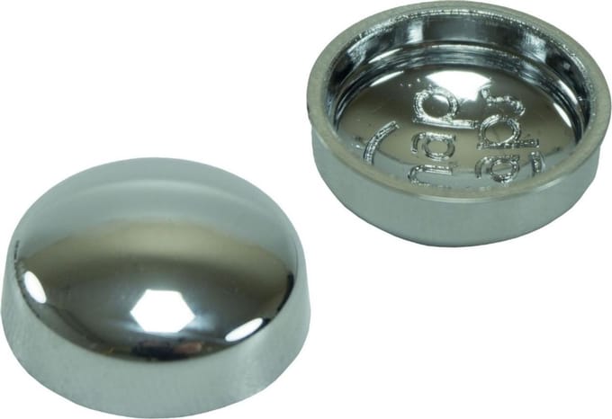 10 stuks - Afdekkapjes voor schroeven - 16mm - Chroom