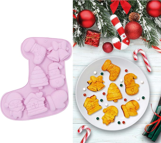 Fiestas Guirca - Siliconen koekjesvorm kerstsok - roze