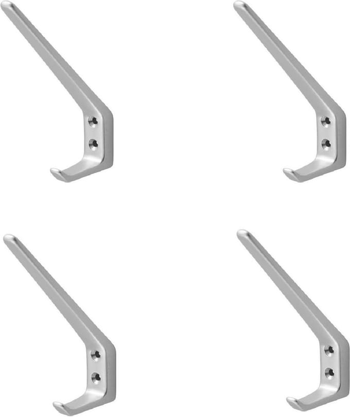 Hermeta hoed en jashaak 0030-01 - Aluminium - Enkel - Naturel - 4 stuks