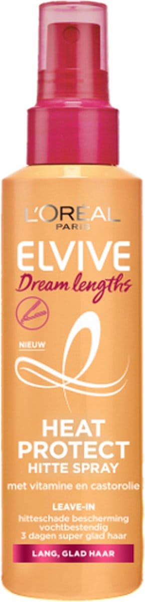 L’Oréal Paris Elvive Dream Lengths Heat Protect Hittespray - Lang, Beschadigd Haar - 230°C Hittebescherming - 150ml