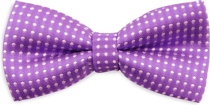 We Love Ties - Strikken - Kinderstrikje Stijn Stippel paars - paars / wit