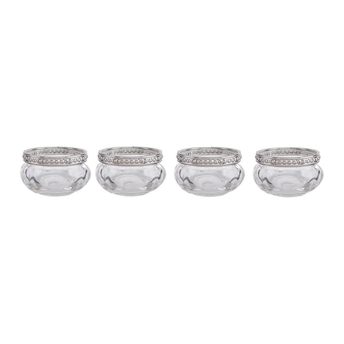 Clayre & Eef Theelichthouder Set van 4 Ø 6x3 cm Glas