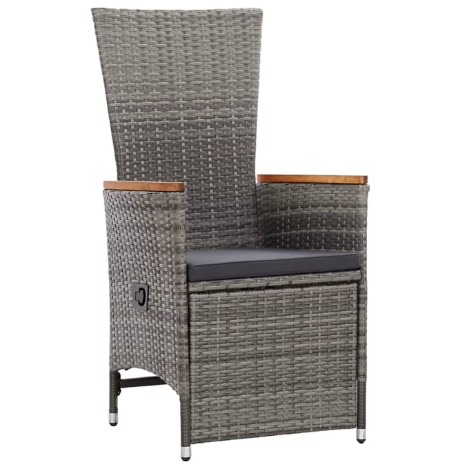 vidaXL - 7-delige - Tuinset - met - kussens - grijs