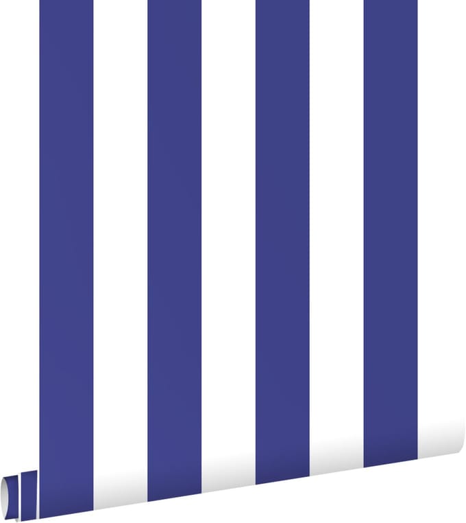 ESTAhome behang strepen blauw en wit - 0.53 x 10.05 m - 131572
