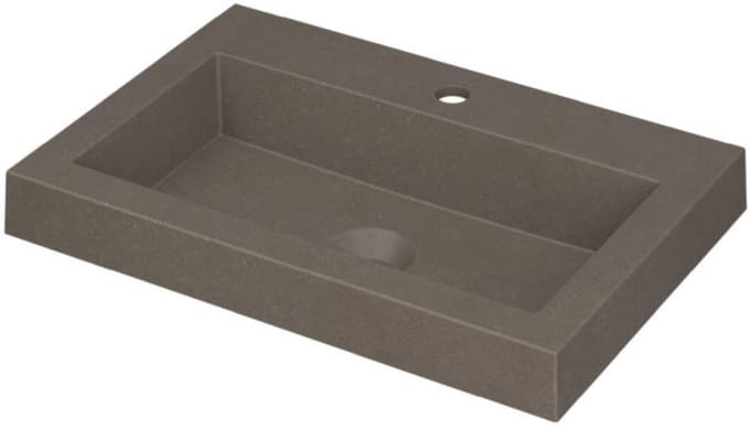 INK Dock Wastafel Quartz met 1 Kraangat - 600x400x60 mm - Quartz Beton