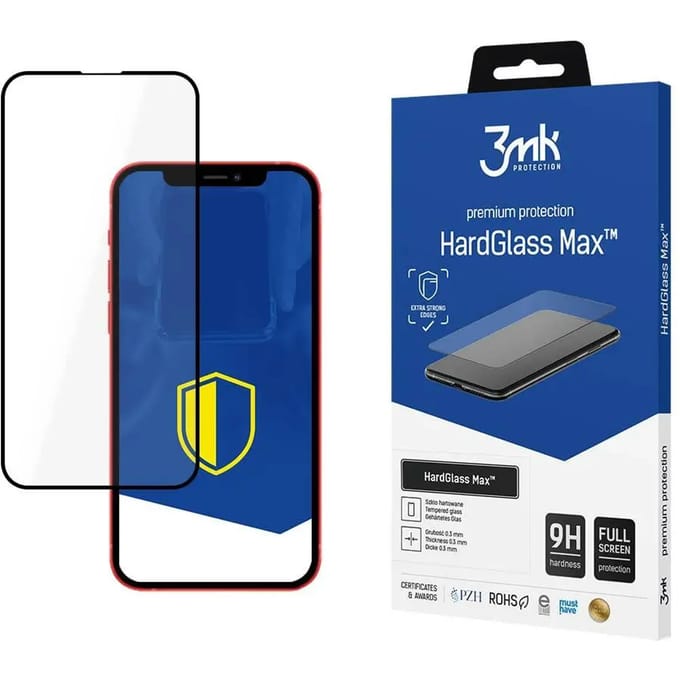3mk, Tempered Glass Screenprotector Geschikt voor iPhone 13 / 13 Pro, Zwart