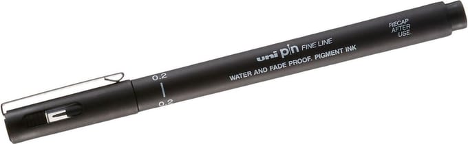 Permanente markeerstift Uni-Ball PIN02-200(S) Zwart