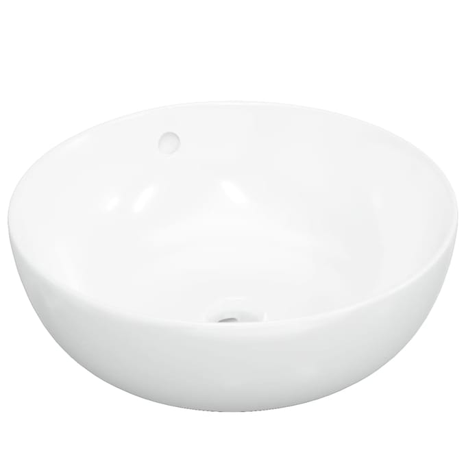vidaXL - Wasbak - 44x17 - cm - rond - keramiek - wit