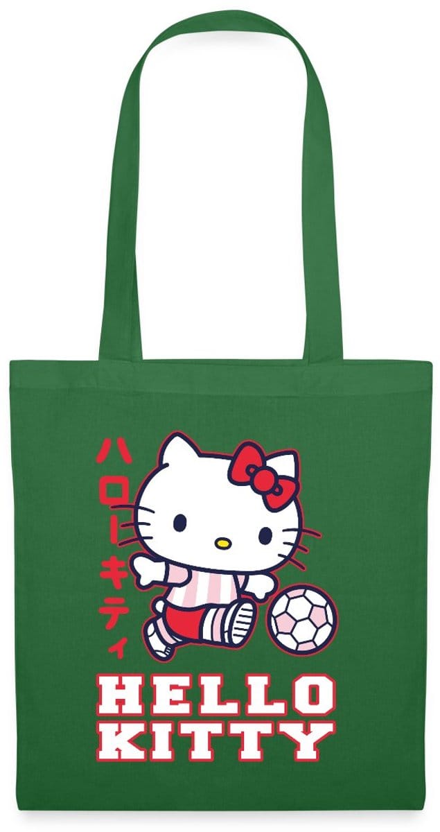 Hello Kitty Speelt Voetbal Tas Van Stof Schoudertas