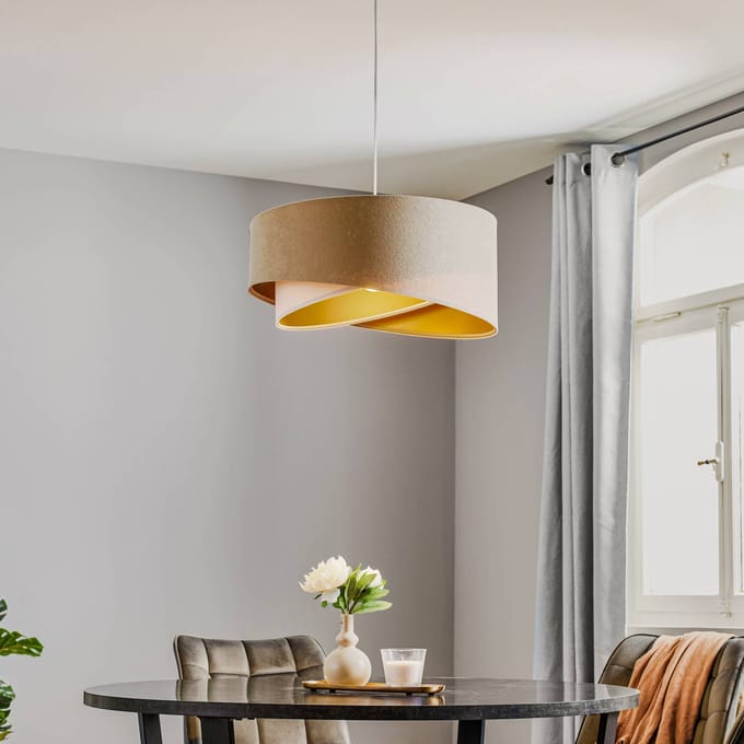 Maco Design Hanglamp Vivien, driekleurig, crème/wit/goud