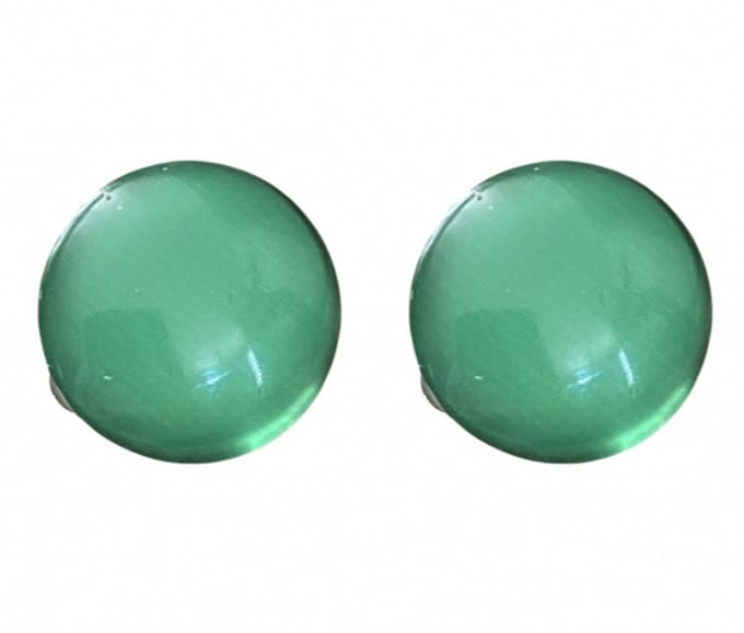Clip Oorbellen-Groen-2 cm- Cabochon