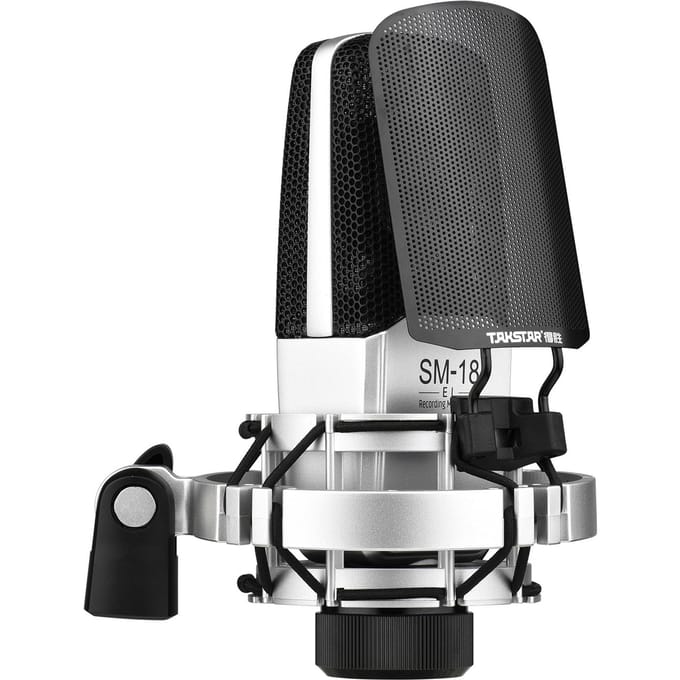 TAKSTAR SM-18 EL Professionele opnamemicrofoon Cardioïde condensator XLR-microfoonset met verstelbare