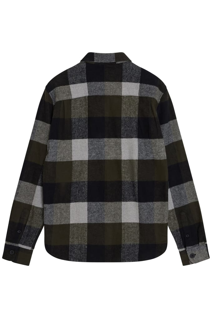 French Connection Heavy Large Check Overshirt Khaki Größe: M | Casual hemden Outlet | Herren | Braun