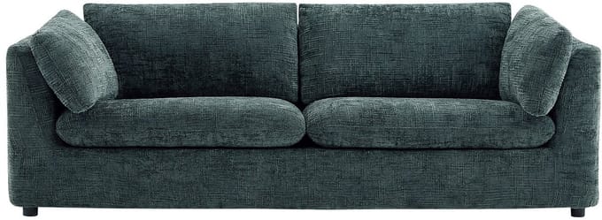 Vente-unique Driezitsbank in groene gestructureerde stof NURABI