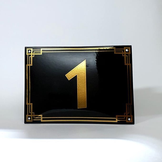 Art deco | jaren ’30 | luxe emaille huisnummer - 1