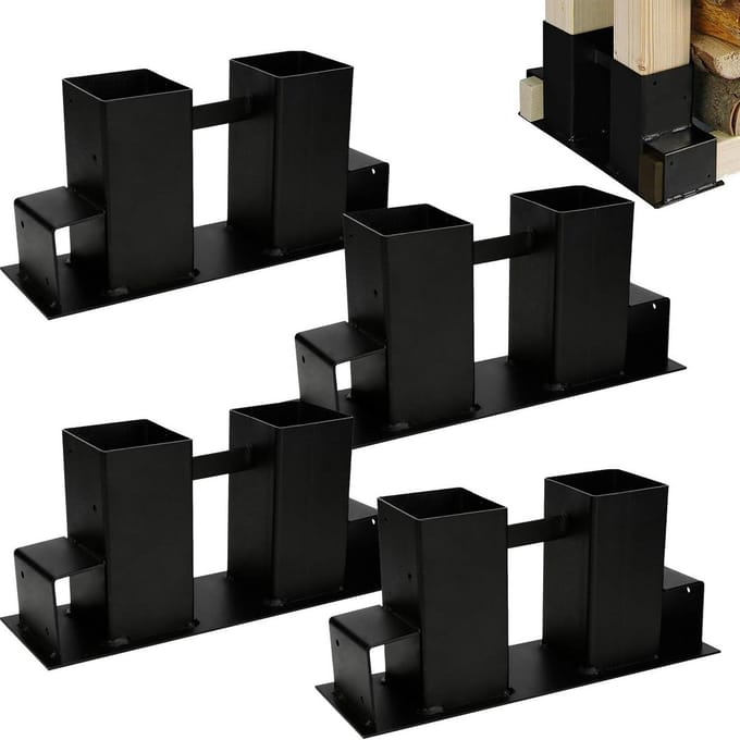 Houtstapelhulp, 4 stuks voor stabiele houtopslag