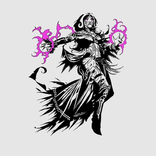 Magic The Gathering Liliana Character Art Dames T-shirt - Grijs - M