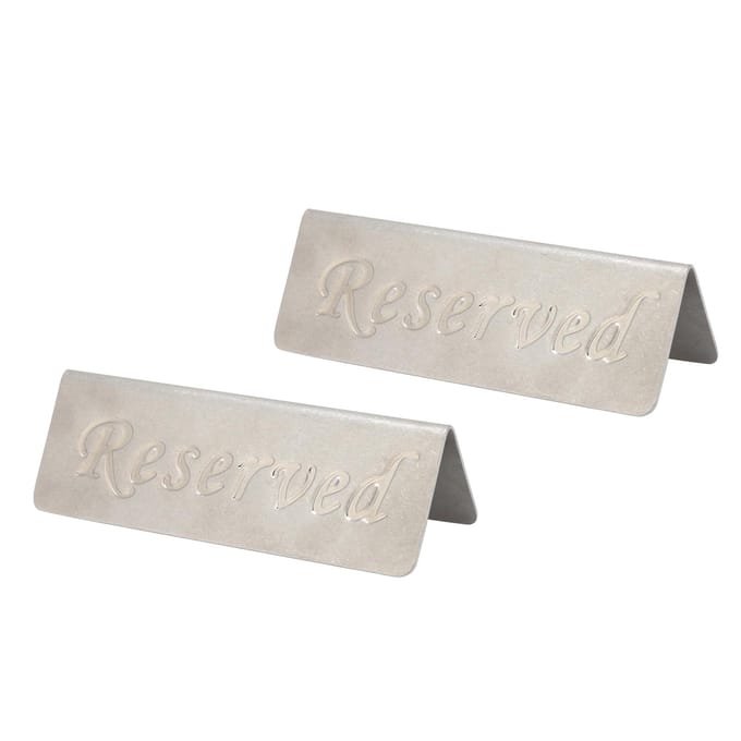 2 stuks Metaal Roestvrij Staal Gereserveerd Bord Dubbelzijdig Gereserveerde Tafelborden voor Restaurants Bar Café gray