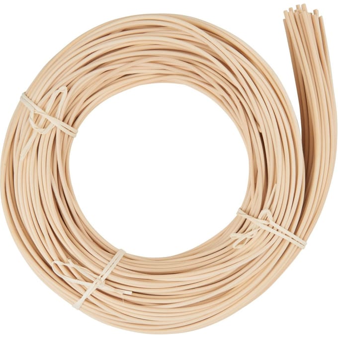 VBS Rotan natuurlijk, blauw lint, Ø 4 mm - 500 g