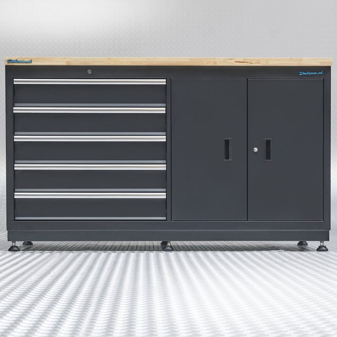 Datona® Werkbank met laden 160 cm - Zwart