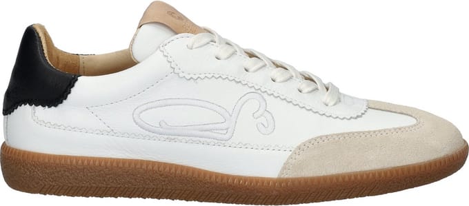 Fred De La Bretoniere - Pearl Sign Sneaker Leer Wit/Zwart - Maat 36