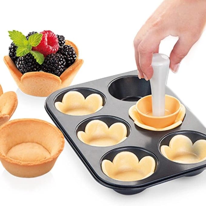 Moule à coquilles de tarte, pâtisserie, tasse à gâteau, presse, Mini tartelettes rondes en plastique, outils de cuisson white
