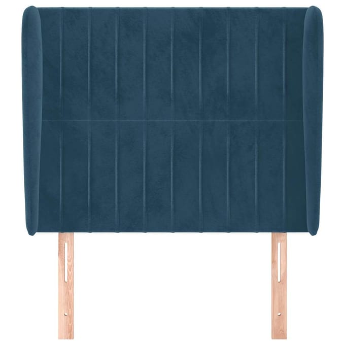 vidaXL - Hoofdbord - met - randen - 103x23x118/128 - cm - fluweel - donkerblauw