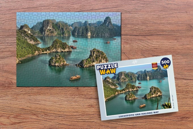 Puzzel Luchtfoto van Halong Bay - Legpuzzel - Puzzel 500 stukjes