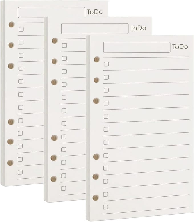 Navulpapier A6 6 Gaten Planner Vulling Losse Blad 100GSM Ivoor Wit
