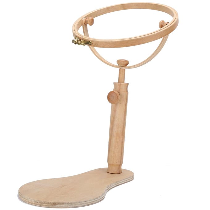 Ronde Borduurring Standaard Houder Draagbaar Hout Kruissteek Benodigdheden beige