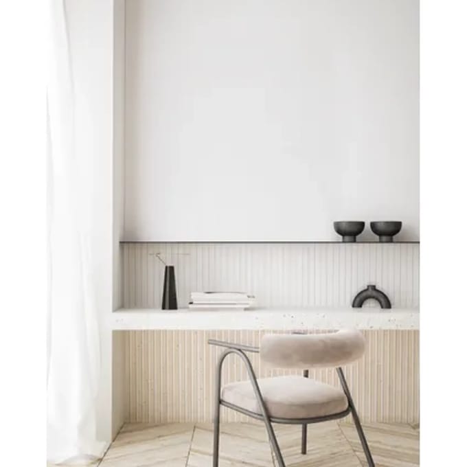 Maestro Latt Lattenwand - Concrete Bloom + White - 277x30xcm - 20mm - 2 Stuks