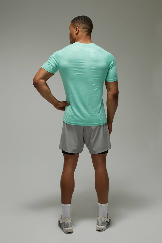 Heren Active Camo Regular Fit T-shirt | Aqua | Size Medium