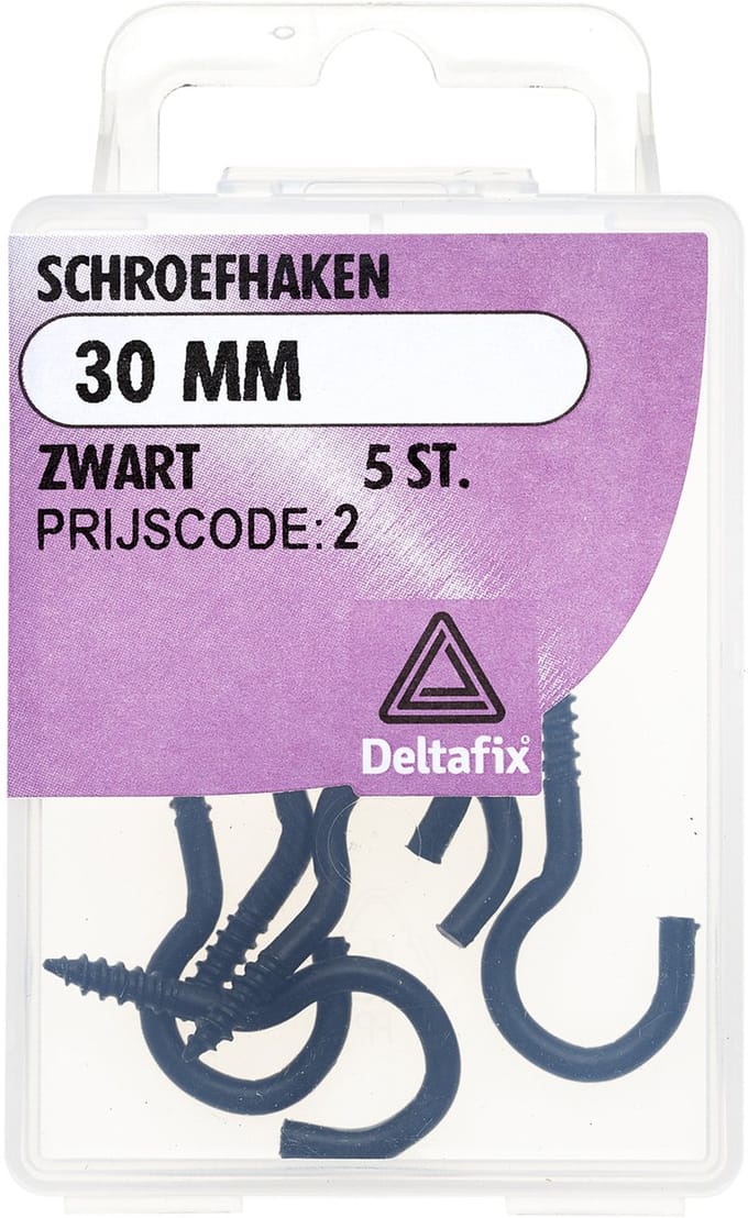Schroefhaken 30 mm Zwart 5 Stuks |