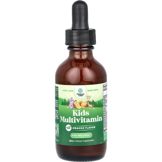 Nature's Craft, kindermultivitamine, suikervrij, sinaasappel, 60 ml