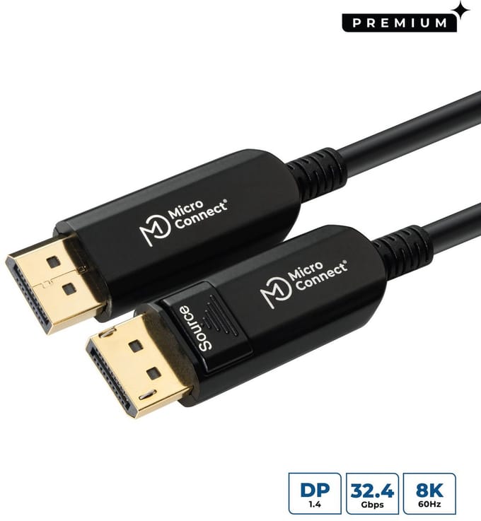 Microconnect DP-MMG-1000V1.4OP DisplayPort kabel 10 m Zwart