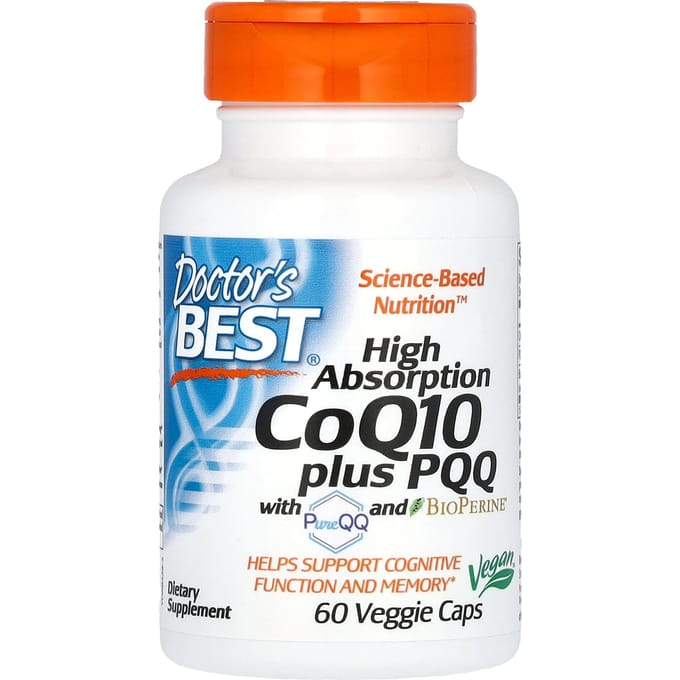 Doctor'S Best, Coq10 100mg, Pqq 20mg, 60 Plantaardige Capsules