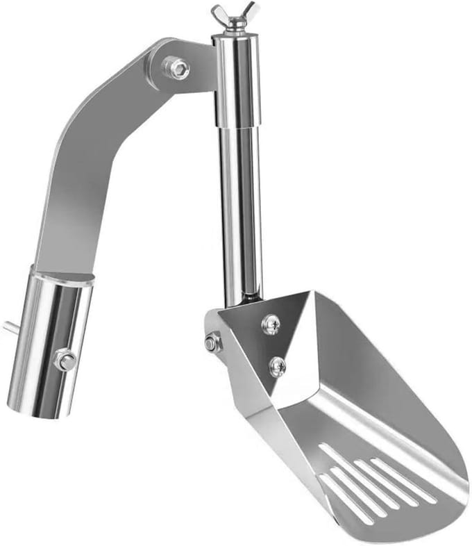 Goot Schop - Afvoer Schraper - Dak Onderhoud - Versterkt Metaal - 24 cm - Zilver