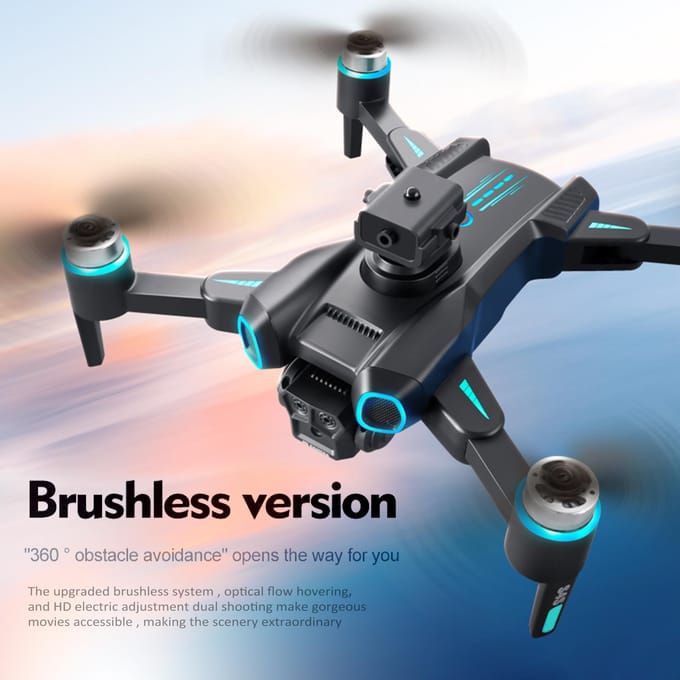 Drone télécommandé avec caméra 6K, double caméra, pliable, évitement d'obstacles, moteur sans balais 4K dual camera 3 battery noir