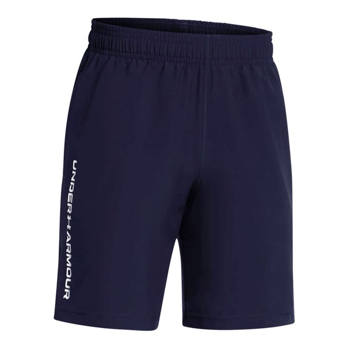 Under Armour UA Tech Woven Wordmark Short Unisex Sportbroek - Navy - Wit