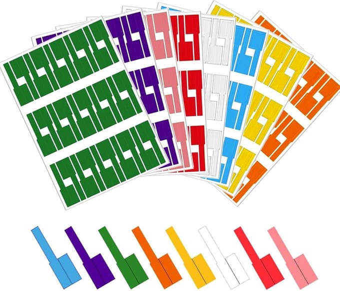 Kabel Stickers - Kabel Labels Gekleurd - 240 stuks - Kabelmarkering