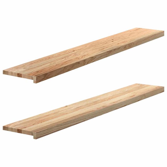 vidaXL - Vensterbanken - 2 - st - onbehandeld - 160x30x2 - cm - massief - eikenhout