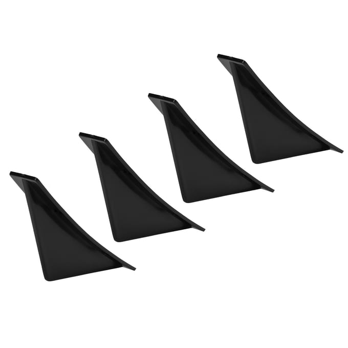 4 stuks Achterbumper Diffuser ABS Gebogen Glanzend Zwart Spoiler Haaienvin Universeel voor Auto black