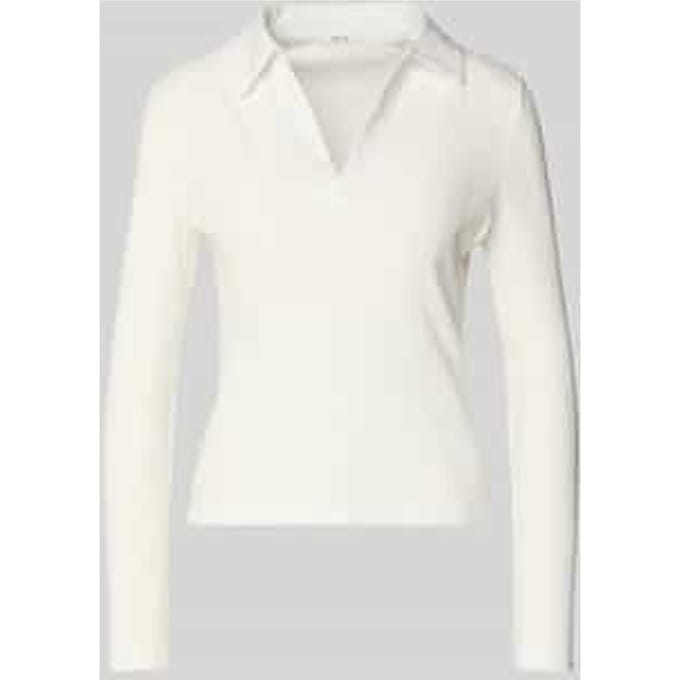 Shirt met lange mouwen van viscosemix met polokraag model 'Seti'
