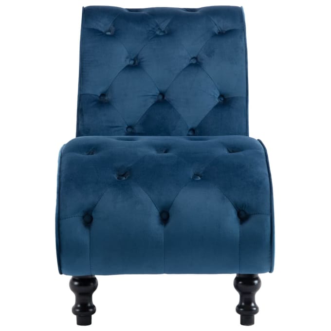 Vidaxl Ligstoel, Blauw, Bekleed met Fluweel
