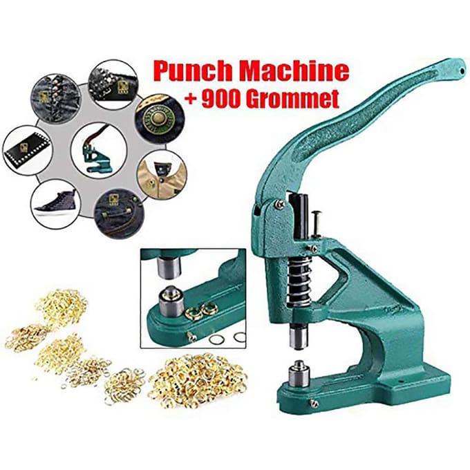 Handpers Stansmachine Set met 900 Stuks Oogjes Grommets Klinknagels Bevestigingsmiddelen 6mm10mm12mm blue