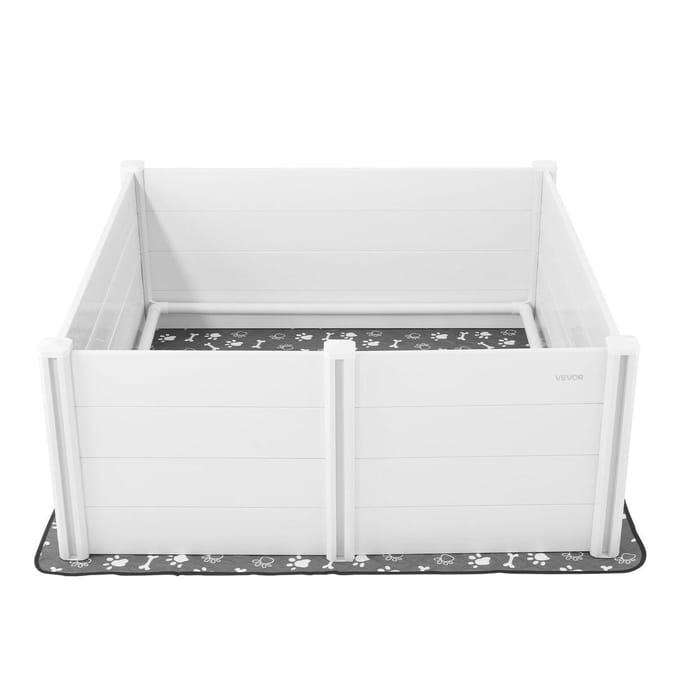 Caisse de Mise Bas pour Chien 60x60x24 pouces Hauteur de Porte Réglable pour Chiens Extra Larges
