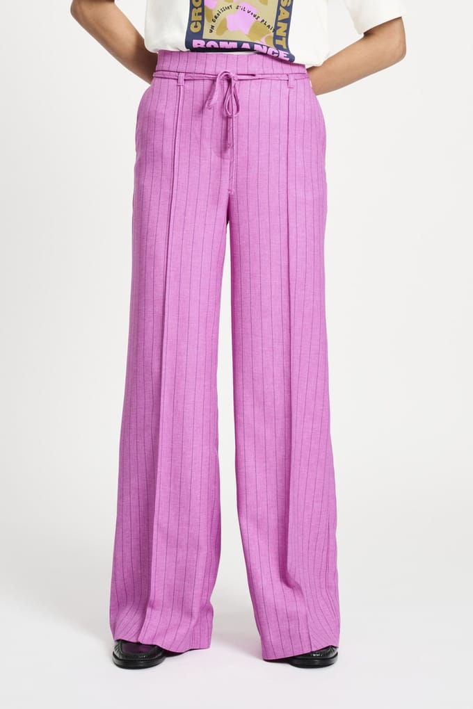 POM Amsterdam Pants - Rose Doux Striped Größe: 36 | Ausgestellte Hosen Outlet | Damen | Rosa